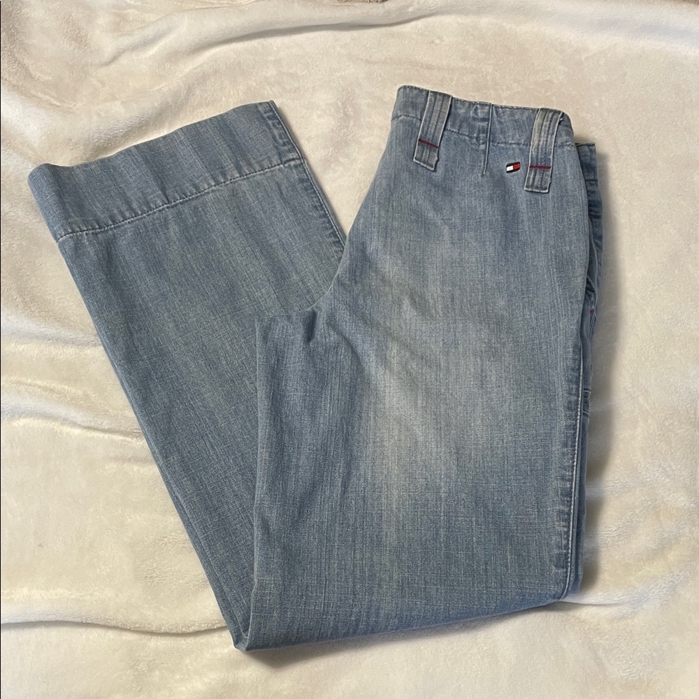 Vintage Tommy Hilfiger Women's Light Blue Flare Jeans